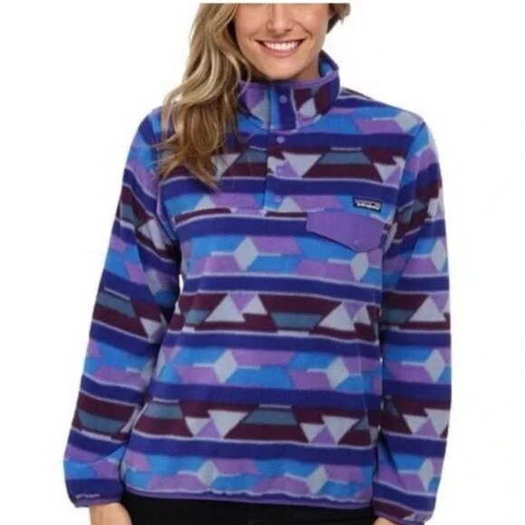 Patagonia Lightweight Synchilla Snap-T Pullover Purple Guatemalan Tango Fleece - Picture 1 of 8